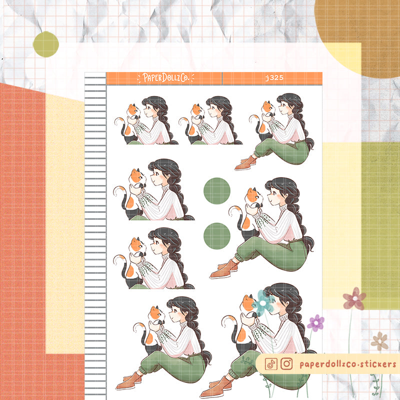 Calico Cat Autumn Purrfection Paperdollzco Planner Stickers | J325