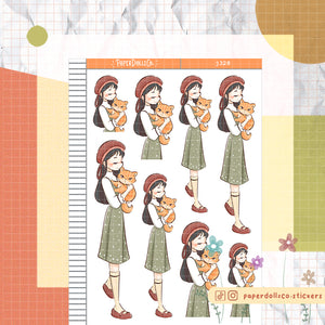 Ginger Cat Autumn Purrfection Paperdollzco Planner Stickers | J328