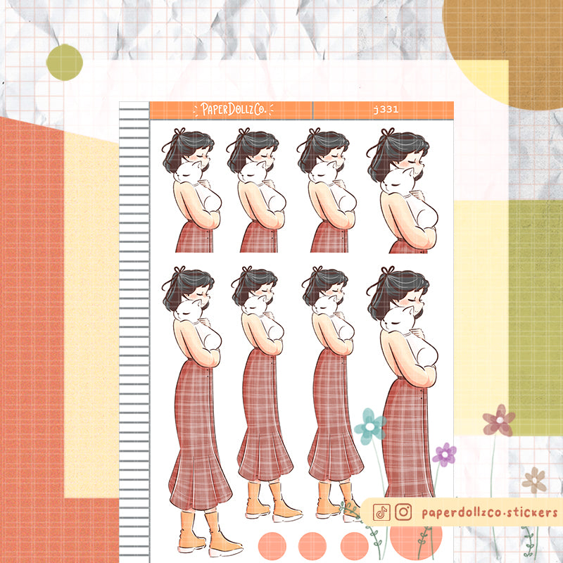 White Cat Autumn Purrfection Paperdollzco Planner Stickers | J331