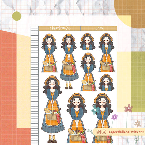 Picnic Cottage Core Paperdollzco Planner Stickers | J335