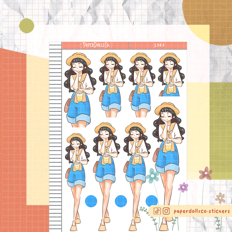 Travel Girl | Story of Us | Paperdollzco Planner Stickers | J343