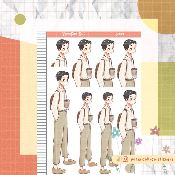 Office Guy | Crush Confessions | Paperdollzco Planner Stickers | J349