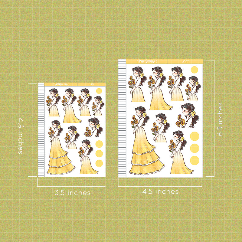 Vintage The Pretty Petal Paperdollzco Planner Stickers | J352