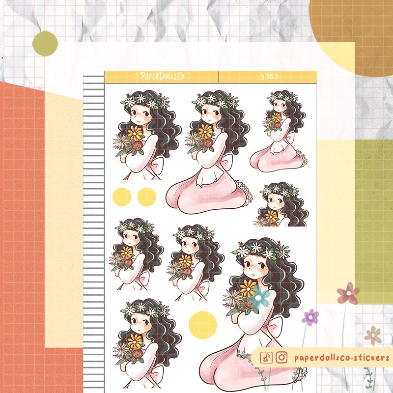 Blush The Pretty Petal Paperdollzco Planner Stickers | J353