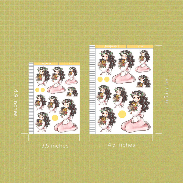 Blush The Pretty Petal Paperdollzco Planner Stickers | J353