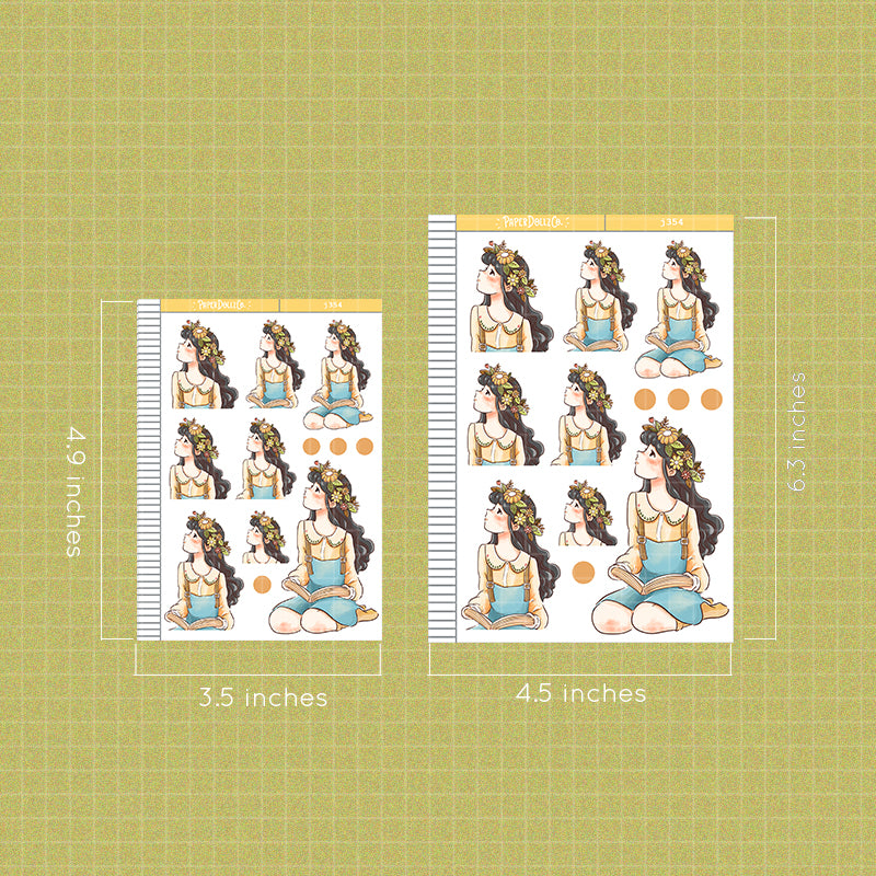 Retro The Pretty Petal Paperdollzco Planner Stickers | J354