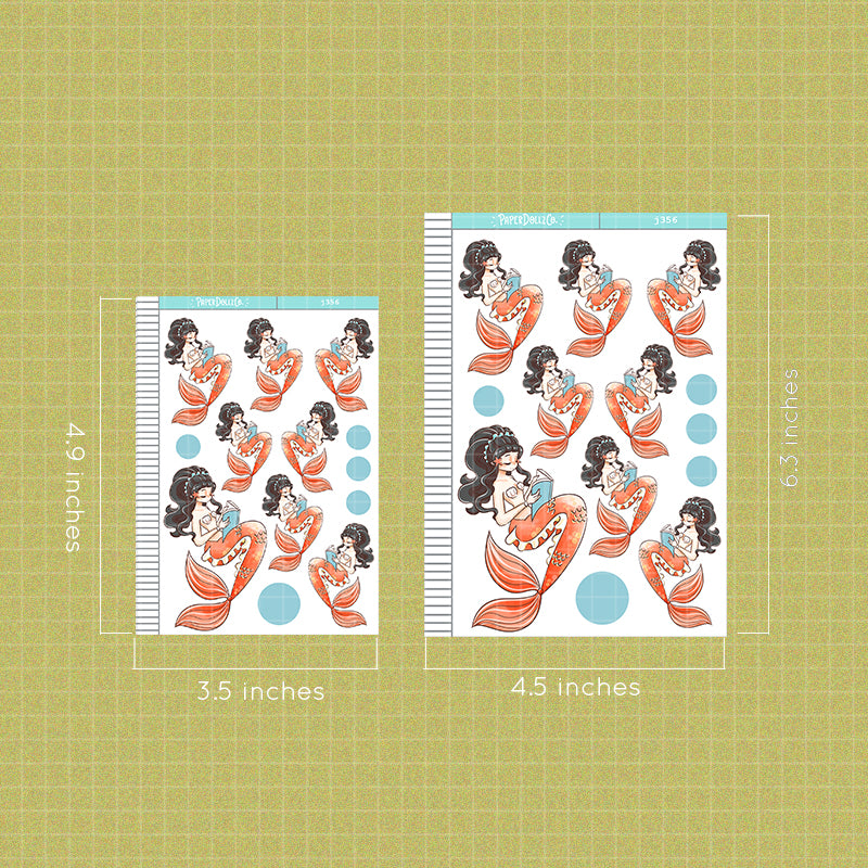 Bookish The Modern Mermaids Paperdollzco Planner Stickers | J356
