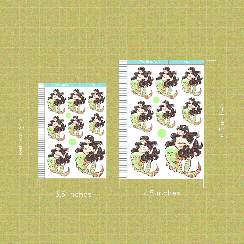 Stylish The Modern Mermaids Paperdollzco Planner Stickers | J358