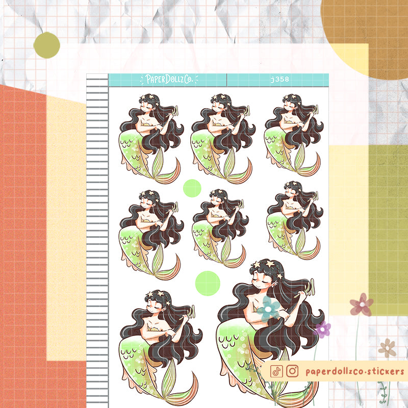 Stylish The Modern Mermaids Paperdollzco Planner Stickers | J358