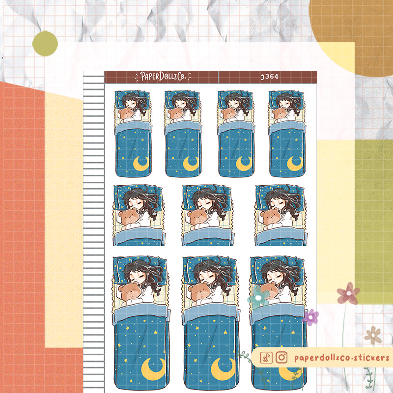 Goodnight Home Buddy Paperdollzco Planner Stickers | J364