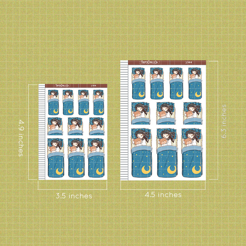 Goodnight Home Buddy Paperdollzco Planner Stickers | J364