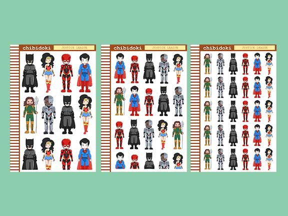 Justice League Planner Stickers - ss008