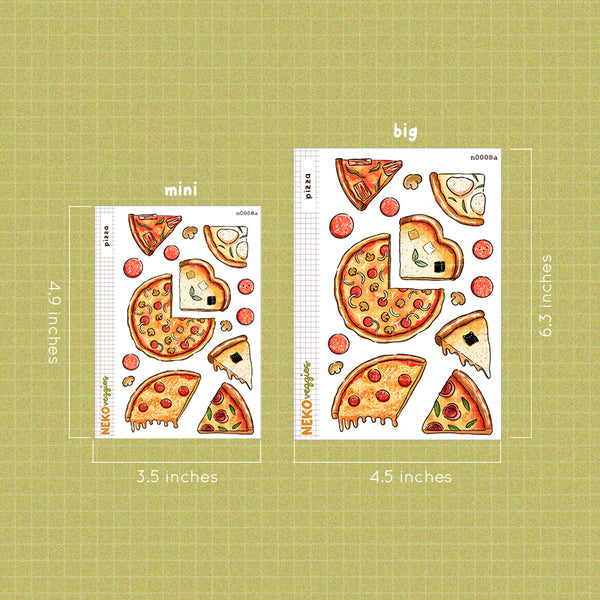 Pizza Sticker Neko Veggies