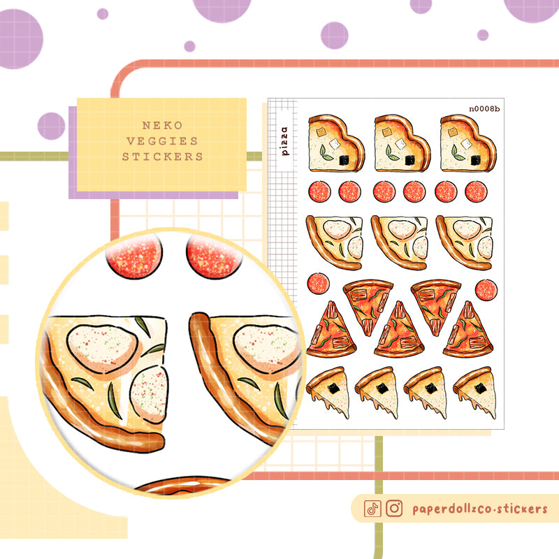 Pizza Sticker Neko Veggies