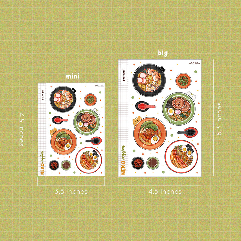 Ramen Sticker Neko Veggies