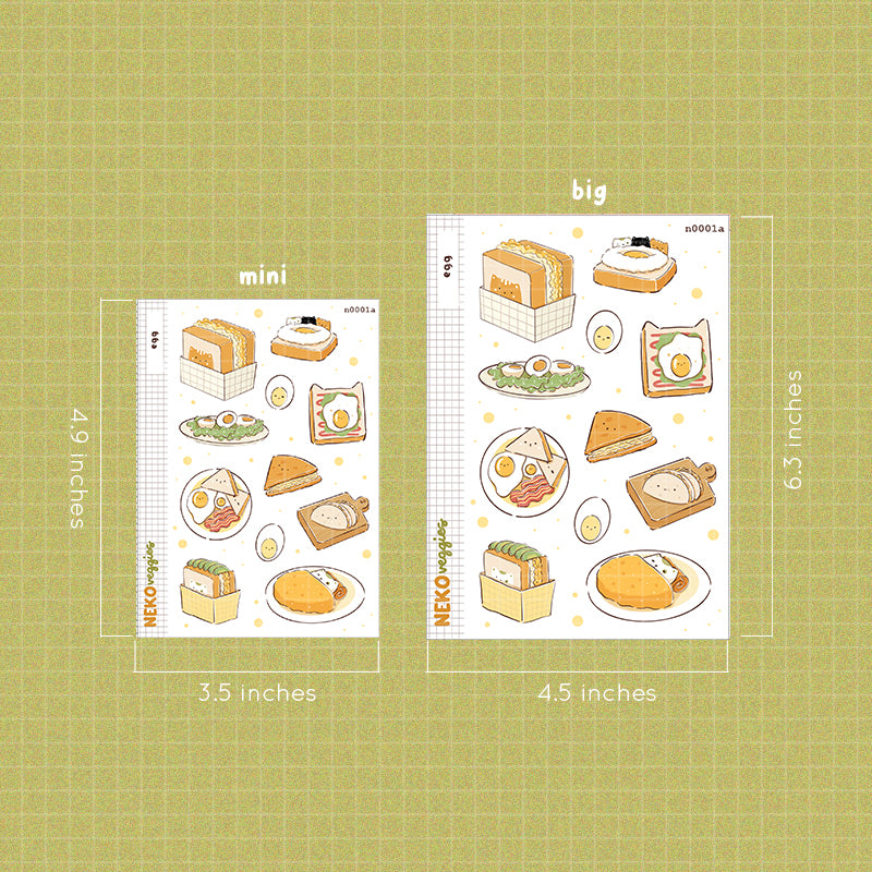 Egg Sticker Neko Veggies