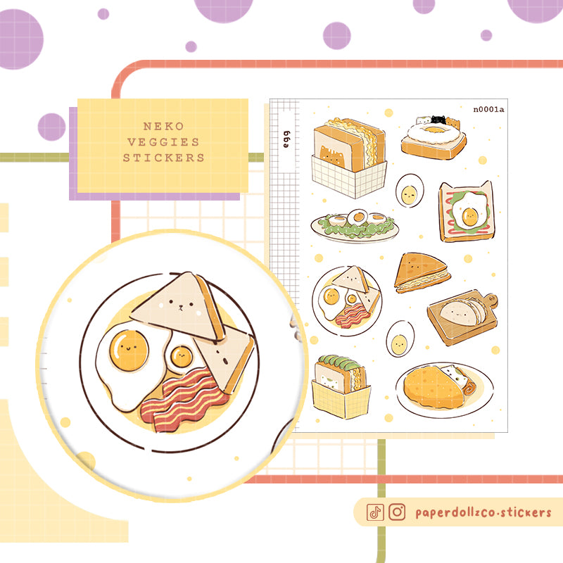 Egg Sticker Neko Veggies