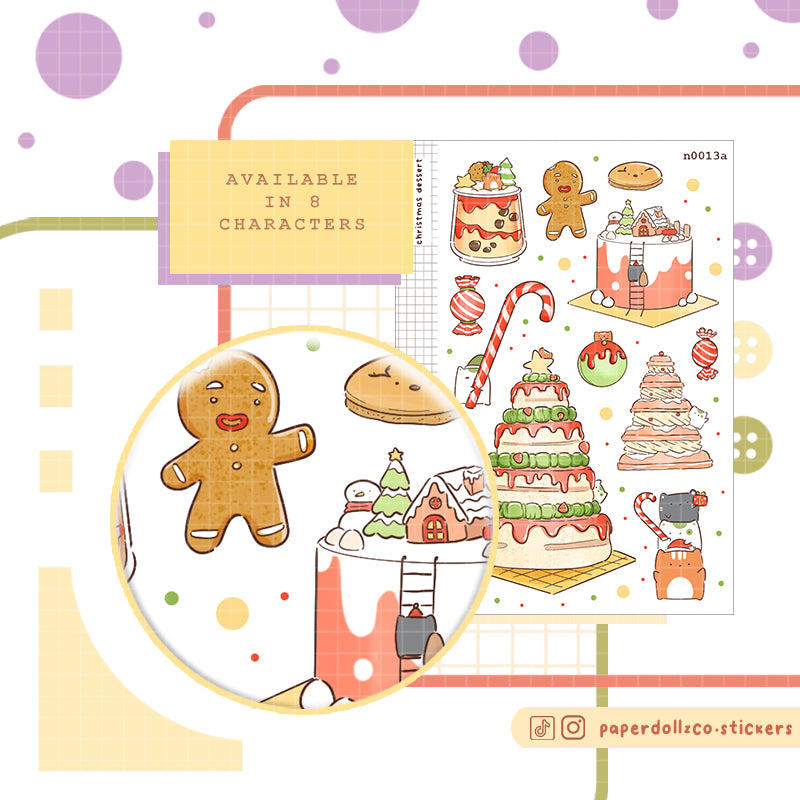 Christmas Dessert Sticker Neko Veggies