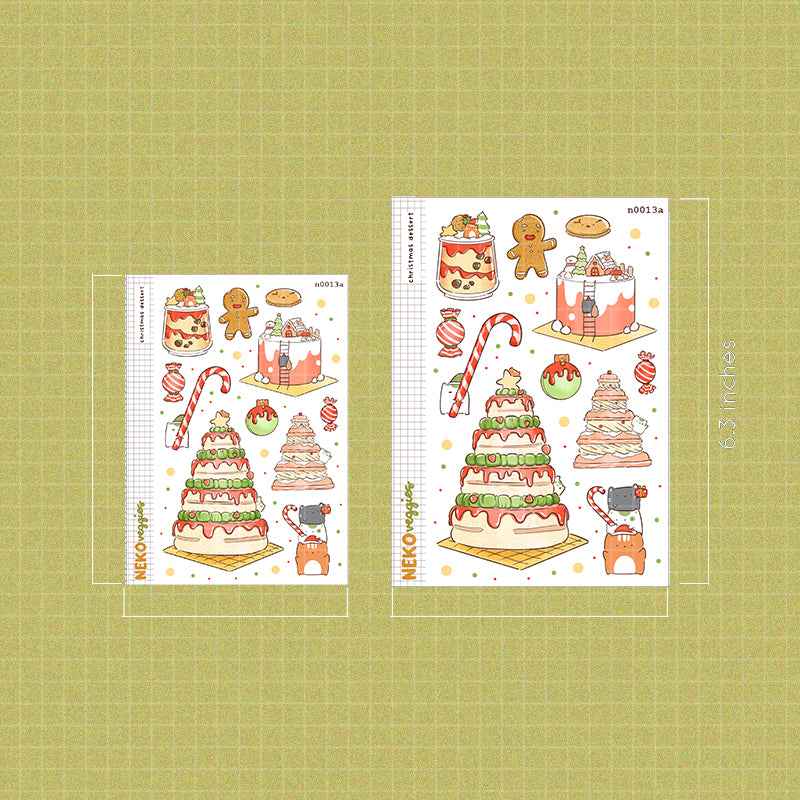 Christmas Dessert Sticker Neko Veggies