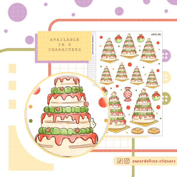 Christmas Dessert Sticker Neko Veggies
