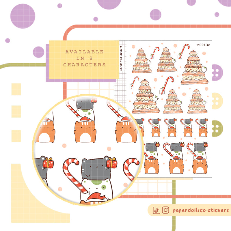 Christmas Dessert Sticker Neko Veggies