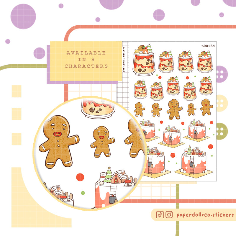 Christmas Dessert Sticker Neko Veggies